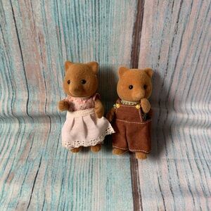 Adorable calico critters fox mom and dad Animal Figurines